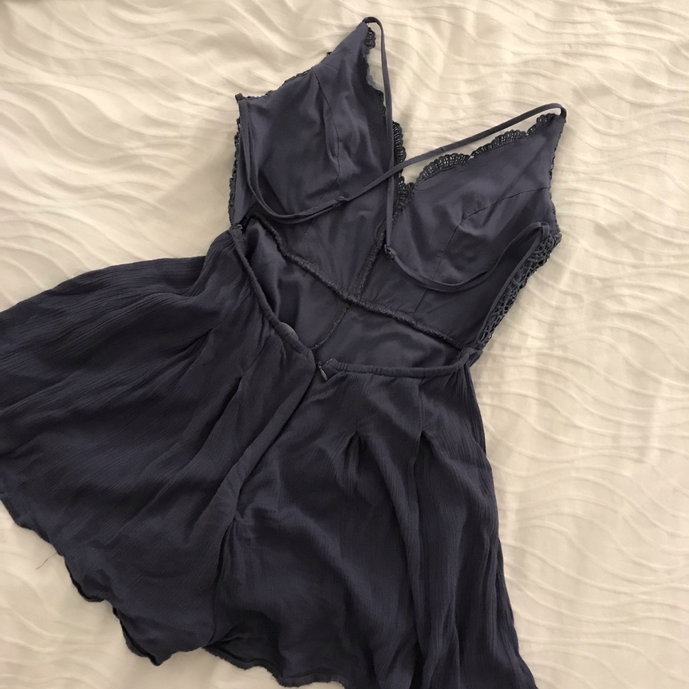 Lulu’s Blue Lace Star Spangled Romper - Picture 4 of 5